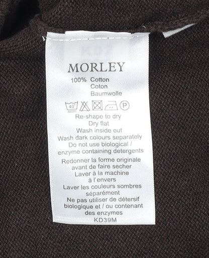 Morley Mens Brown 2XL Cotton 1/2 Zip Mock Neck Jumper