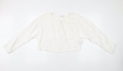 Womens UK Size 10 Zara White Cropped Blouse