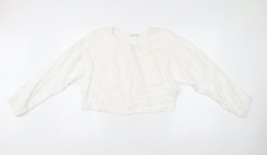 Womens UK Size 10 Zara White Cropped Blouse