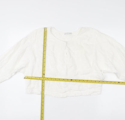 Womens UK Size 10 Zara White Cropped Blouse