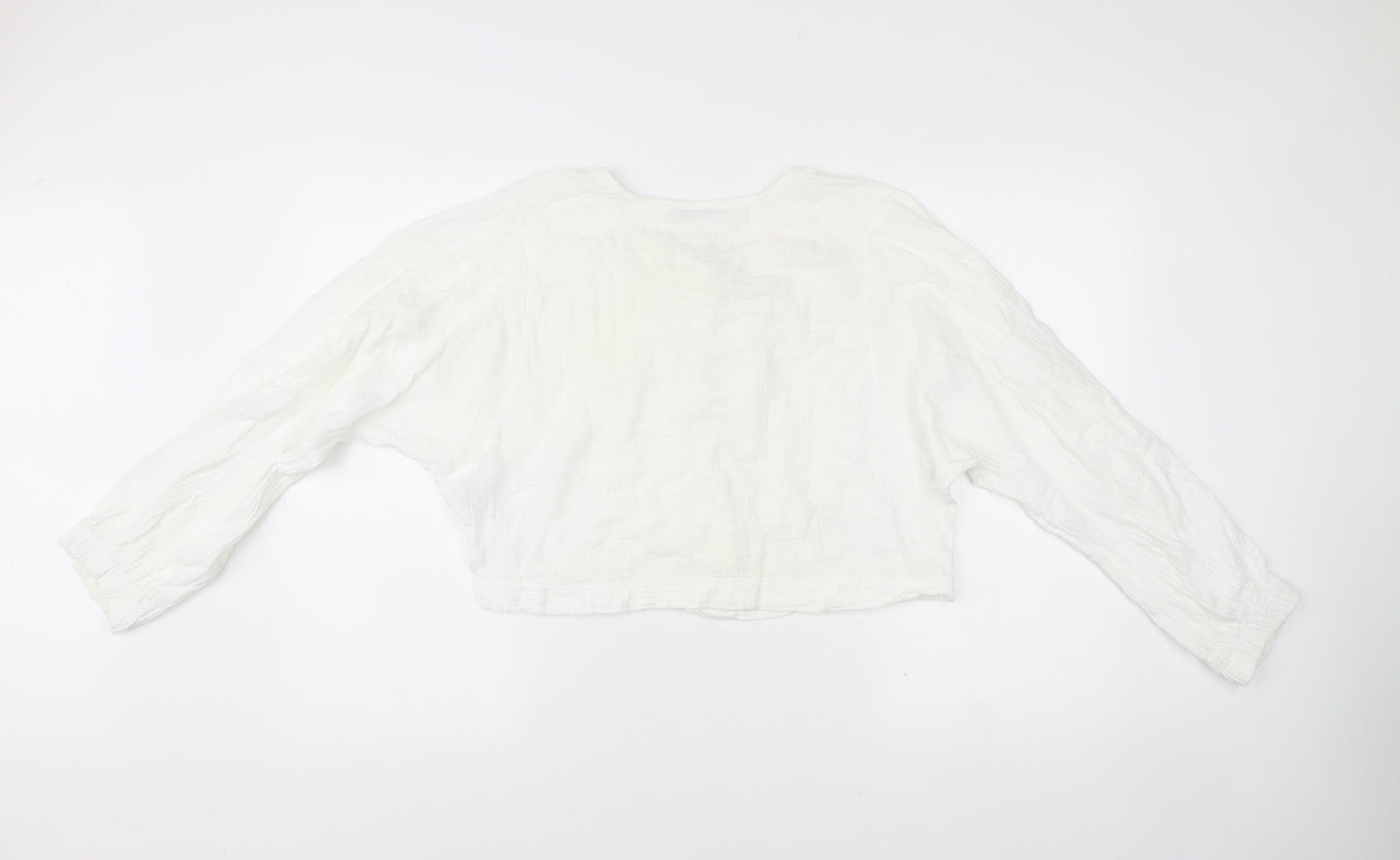 Womens UK Size 10 Zara White Cropped Blouse