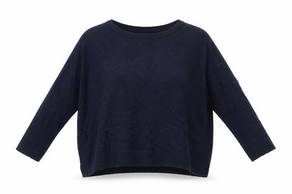 ese O ese Womens Blue M Pullover Jumper Crew Neck Knit Relaxed Fit