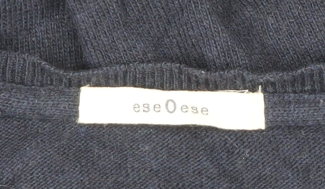 ese O ese Womens Blue M Pullover Jumper Crew Neck Knit Relaxed Fit