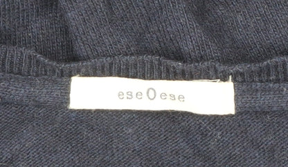 ese O ese Womens Blue M Pullover Jumper Crew Neck Knit Relaxed Fit