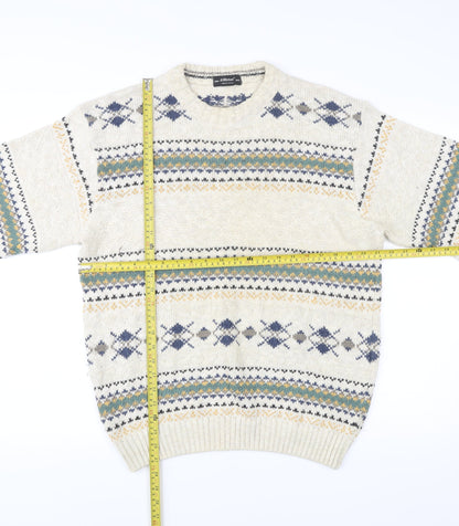 Marks and Spencer St Michael Men’s Beige Argyle Knit Jumper M