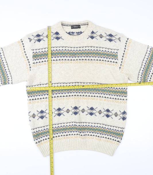 Marks and Spencer St Michael Men’s Beige Argyle Knit Jumper M