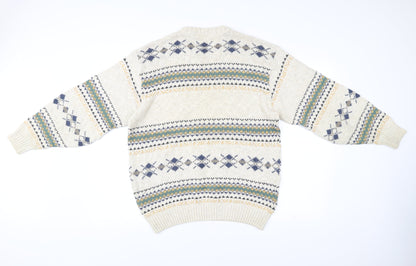 Marks and Spencer St Michael Men’s Beige Argyle Knit Jumper M