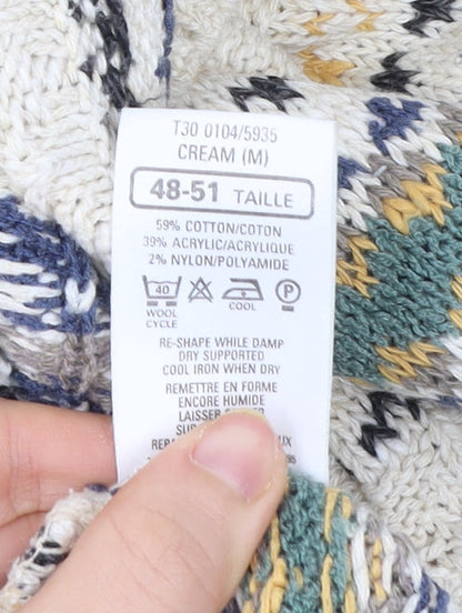 Marks and Spencer St Michael Men’s Beige Argyle Knit Jumper M