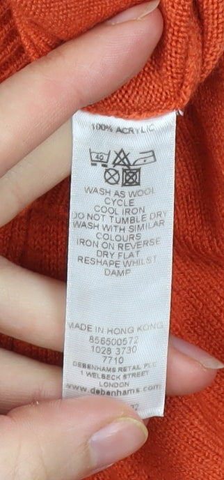 Womens UK Size 14 Debenhams Orange Pullover Jumper
