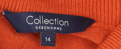 Womens UK Size 14 Debenhams Orange Pullover Jumper