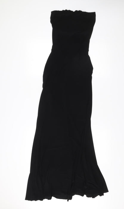 Spin London Womens Black Strapless Maxi Dress S/M Sequin Detail