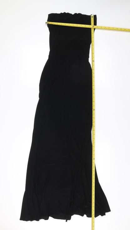 Spin London Womens Black Strapless Maxi Dress S/M Sequin Detail