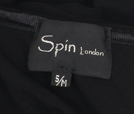 Spin London Womens Black Strapless Maxi Dress S/M Sequin Detail