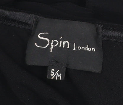 Spin London Womens Black Strapless Maxi Dress S/M Sequin Detail