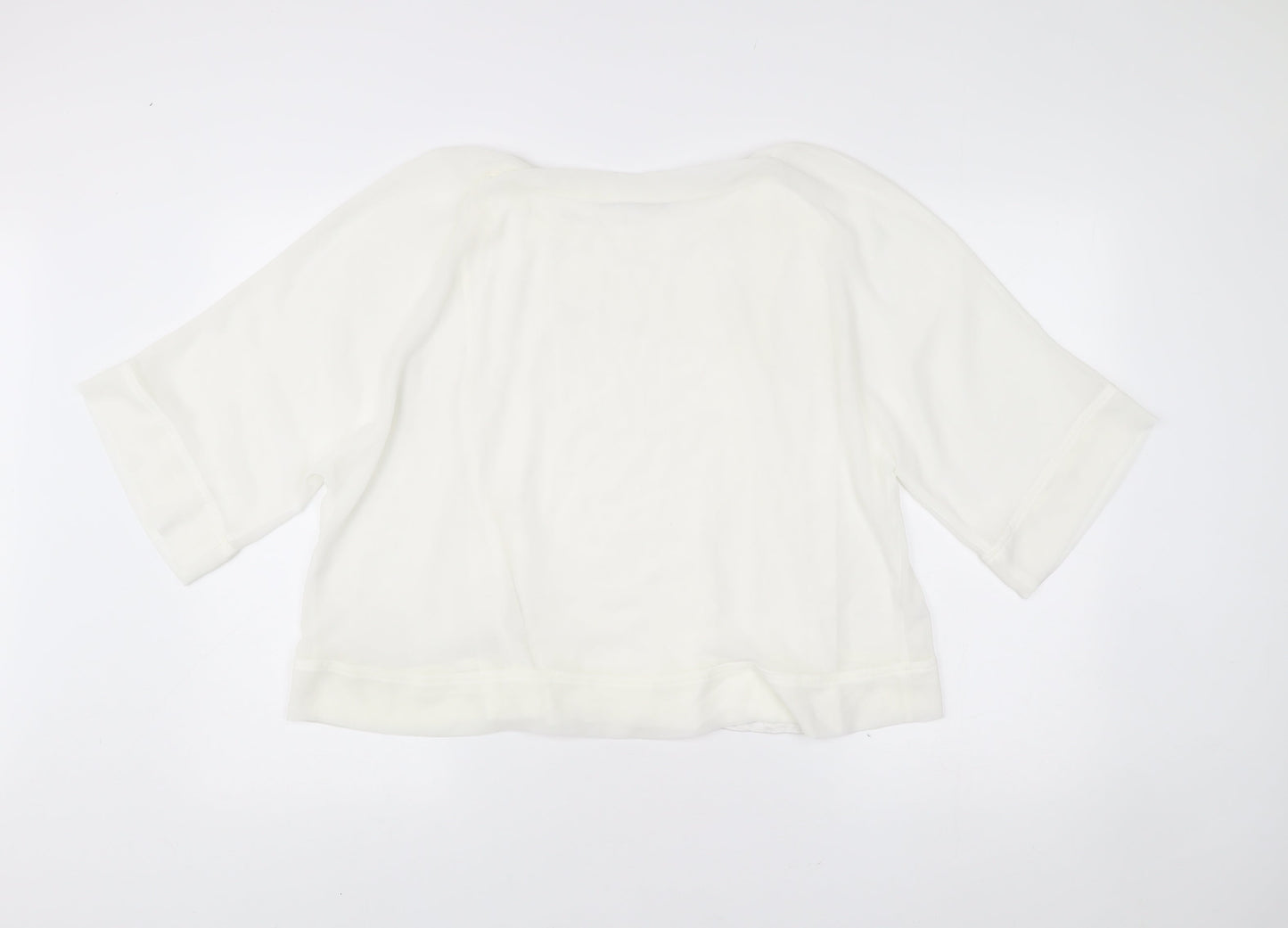Womens UK Size XS Zara White Cropped Blouse