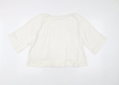 Womens UK Size XS Zara White Cropped Blouse