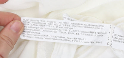 Womens UK Size XS Zara White Cropped Blouse