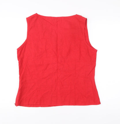 Womens UK Size 16 M&Co Red Wrap Tank