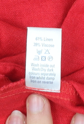 Womens UK Size 16 M&Co Red Wrap Tank