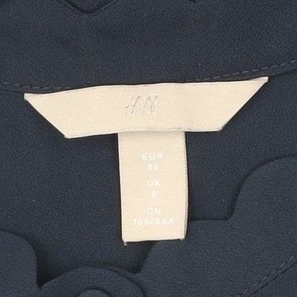 Womens UK Size 8 H&M Blue Basic Blouse