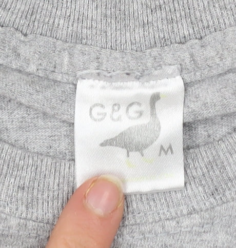 G&G Men’s Grey M Short Sleeve Crew Neck Cotton T-Shirt