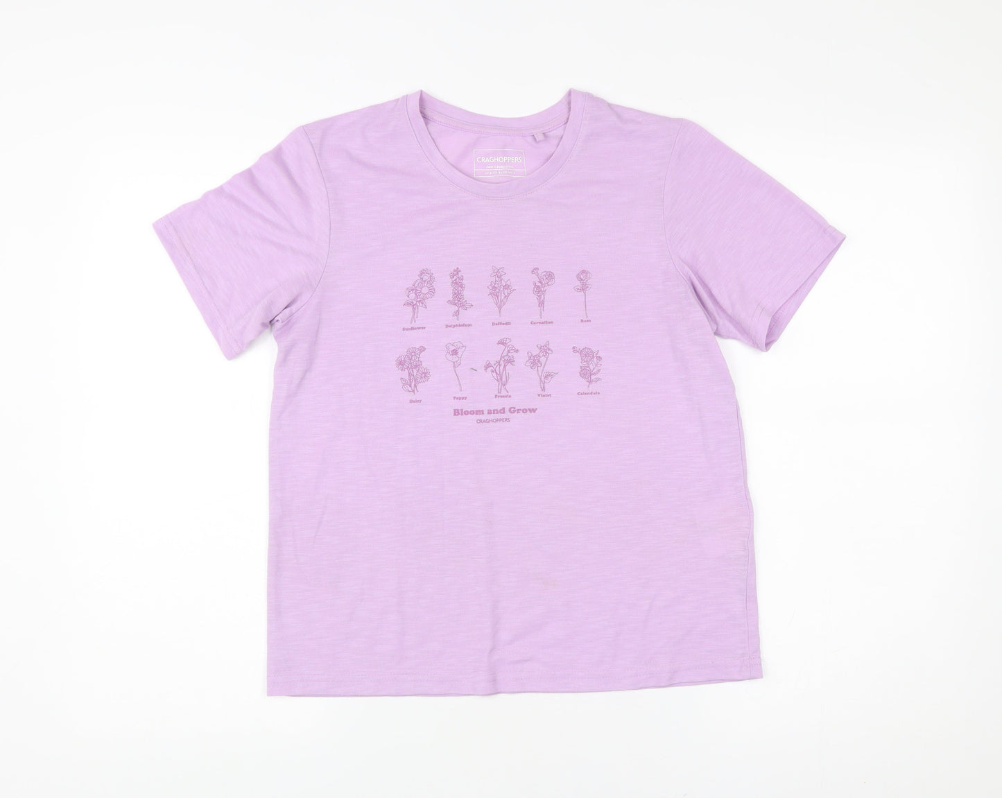 Womens UK Size 8 Craghoppers Purple Basic T-Shirt