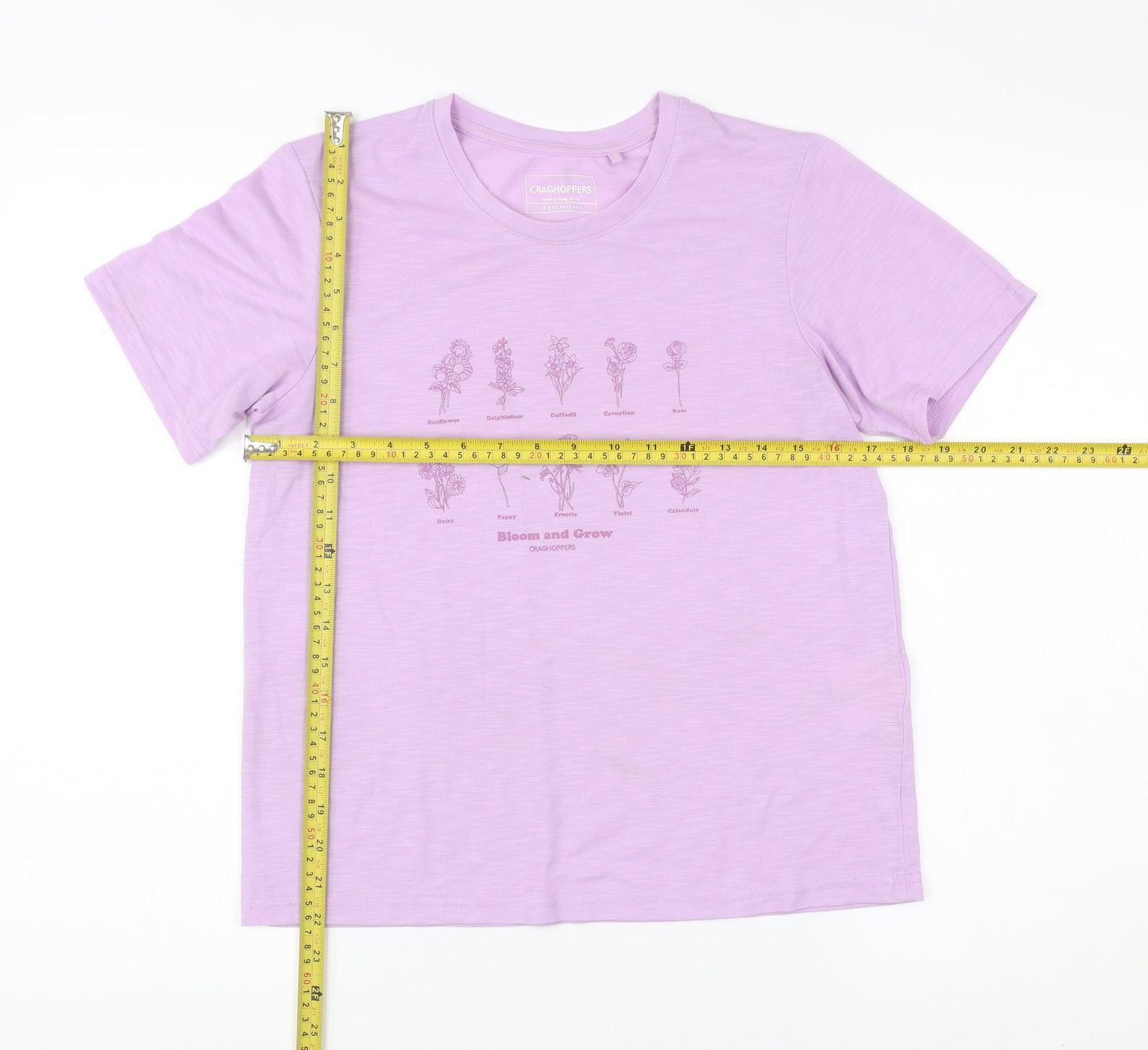 Womens UK Size 8 Craghoppers Purple Basic T-Shirt