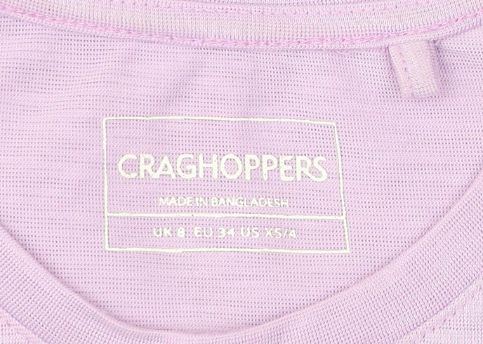 Womens UK Size 8 Craghoppers Purple Basic T-Shirt