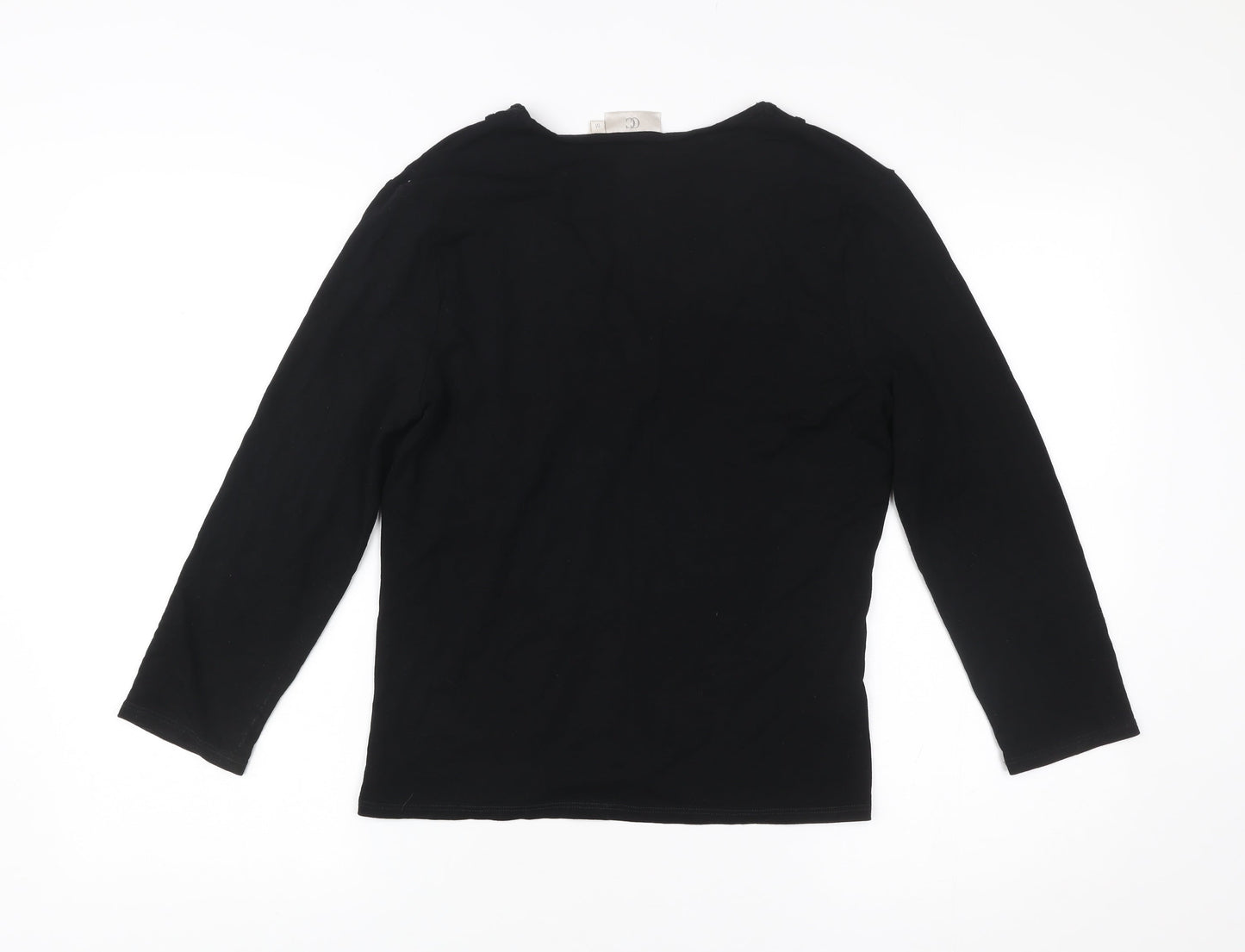CC Women’s Black Wrap Blouse V-Neck Long Sleeve Size M