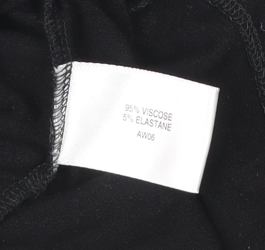 CC Women’s Black Wrap Blouse V-Neck Long Sleeve Size M