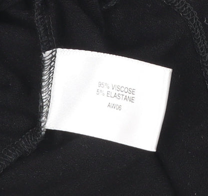 CC Women’s Black Wrap Blouse V-Neck Long Sleeve Size M