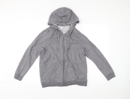 Mens UK Size L DECATHLON Grey Full Zip Hoodie