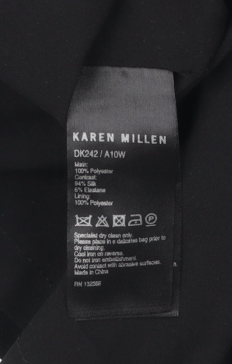 Karen Millen Women’s Black Sequin Strapless Sheath Dress Size 10