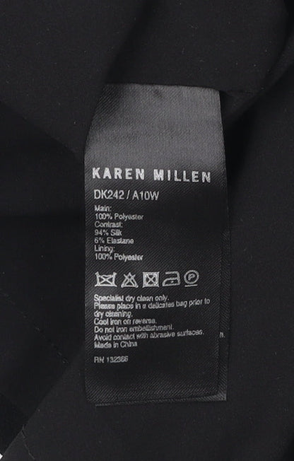 Karen Millen Women’s Black Sequin Strapless Sheath Dress Size 10