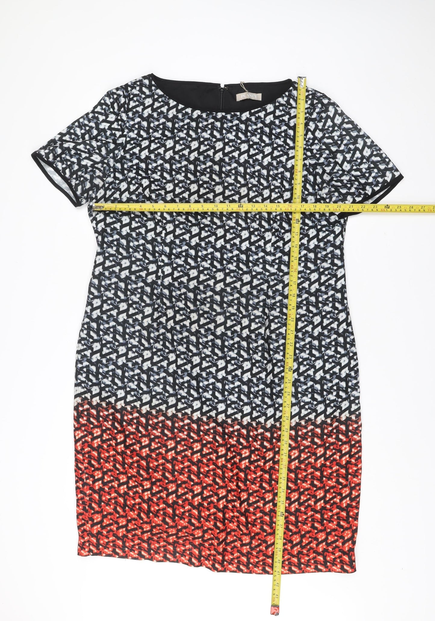 Planet Womens Multicoloured Size 16 Sheath Knee Length Dress