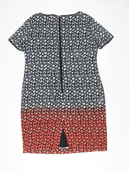 Planet Womens Multicoloured Size 16 Sheath Knee Length Dress