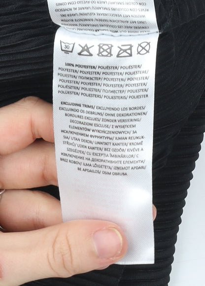 Brave Soul Womens Black Wrap Pleated Knee Length Skirt S