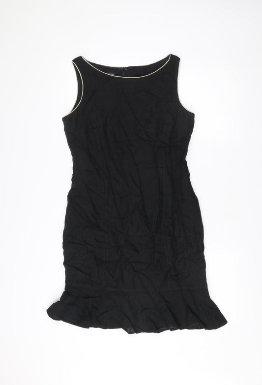 Hobbs Women’s Black Viscose Sheath Dress Size 12 Scoop Neck