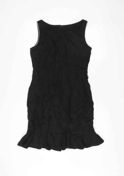 Hobbs Women’s Black Viscose Sheath Dress Size 12 Scoop Neck