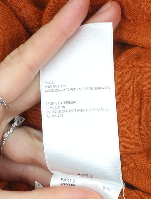 Whistles Women’s Orange Cotton Wide-Leg Jumpsuit Size 12