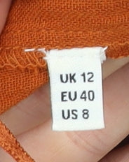 Whistles Women’s Orange Cotton Wide-Leg Jumpsuit Size 12