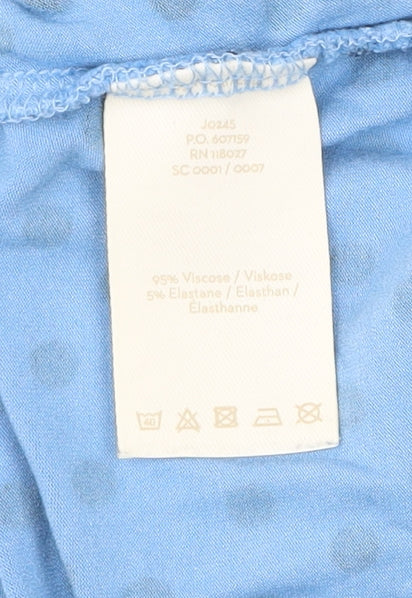 Boden Women’s Blue Polka Dot Wrap Jersey Blouse UK 12 Long Sleeve