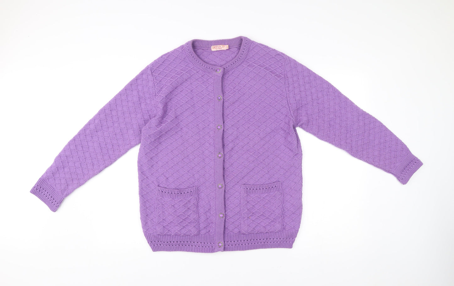 Womens UK Size M Reflect Purple Cardigan Jumper