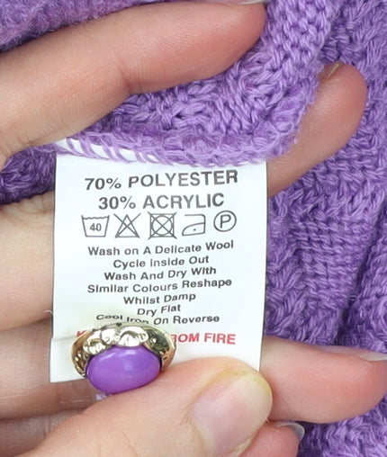 Womens UK Size M Reflect Purple Cardigan Jumper