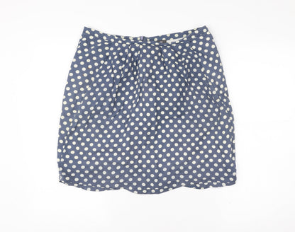 Emily and Fin Women’s Blue Polka Dot A-Line Knee Length Skirt M