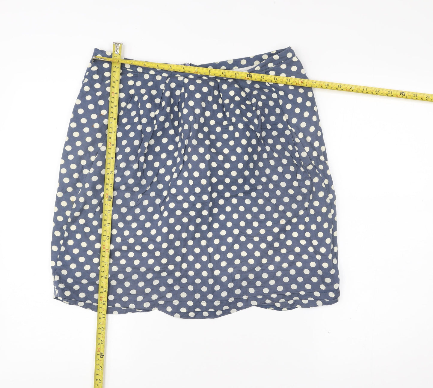 Emily and Fin Women’s Blue Polka Dot A-Line Knee Length Skirt M