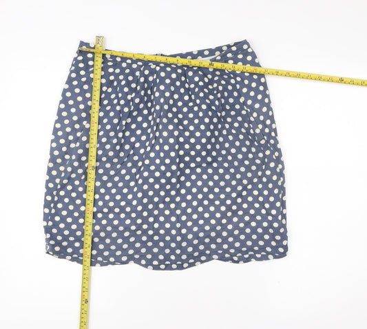 Emily and Fin Women’s Blue Polka Dot A-Line Knee Length Skirt M