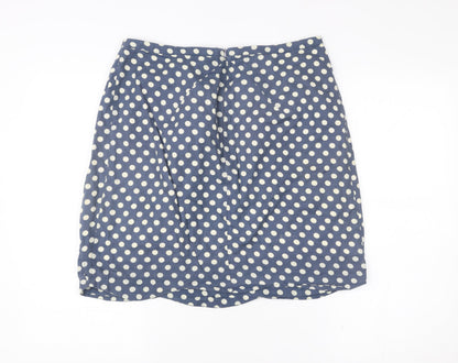 Emily and Fin Women’s Blue Polka Dot A-Line Knee Length Skirt M