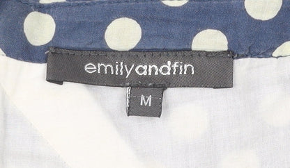 Emily and Fin Women’s Blue Polka Dot A-Line Knee Length Skirt M