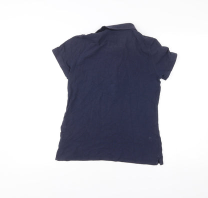 Womens UK Size 12 Crew Clothing Company Blue Basic Polo